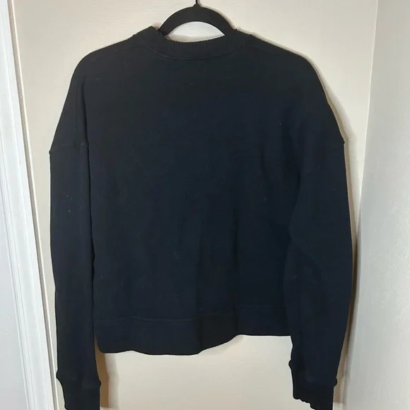 PERFECTWHITETEE JANIE FLEECE U NECK SWEATSHIRT IN BLACK SIZE SMALL - Picture 8 of 10